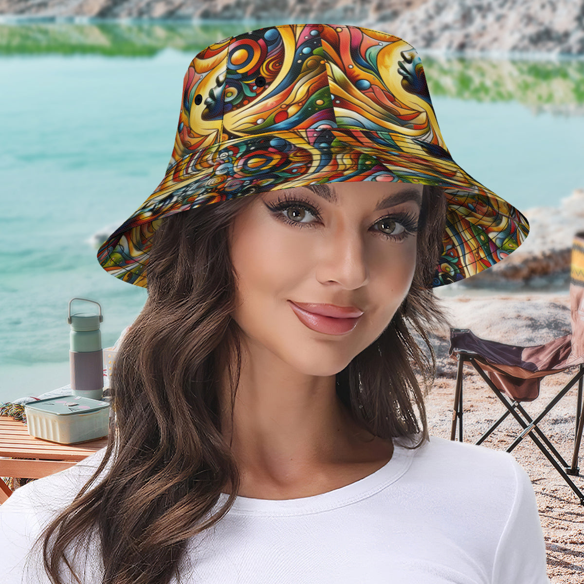 Afrocentric Double-Sided Unisex Polyester Bucket Hat