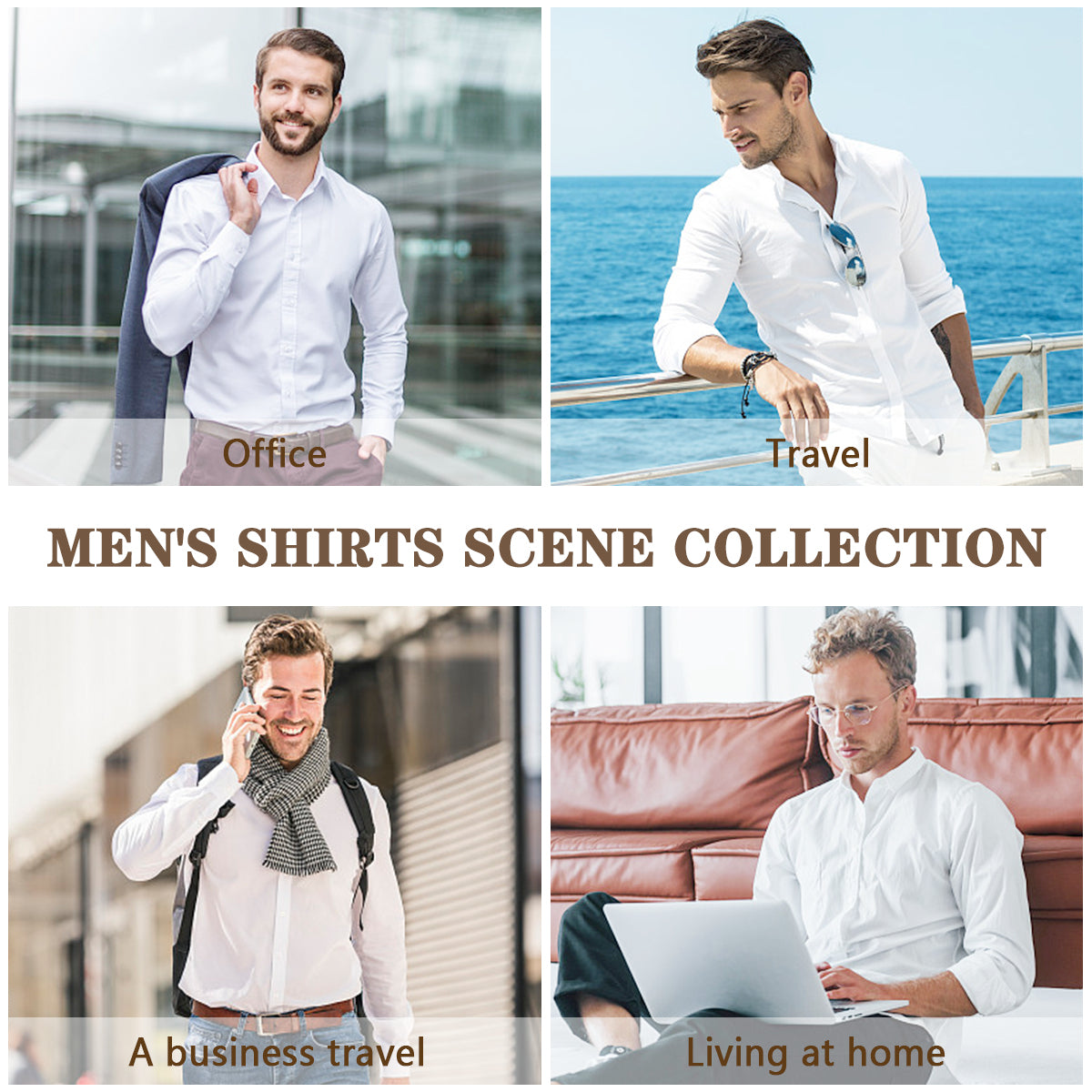 Abstract Denim Classic Long Sleeves Men's Shirt