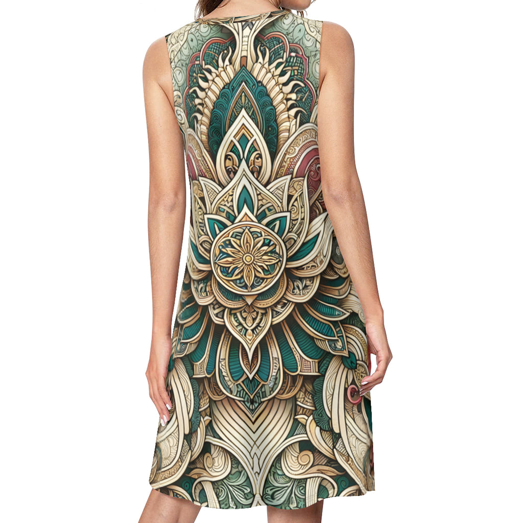 Intricate Luxury Pattern Women's Casual Dress | Polyester