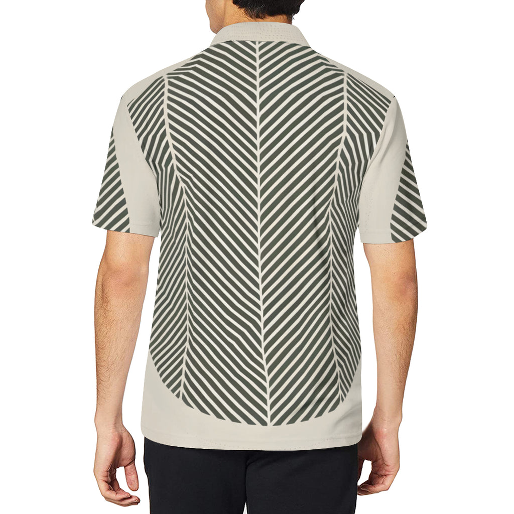 Minimalistic Geometric Men's Premium European Size POLO Shirt | 95% Polyester+5% Spandex