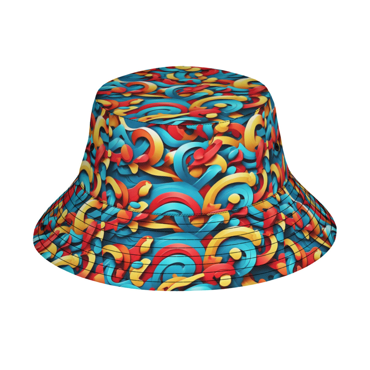 Abstract Double-Sided Unisex Polyester Bucket Hat