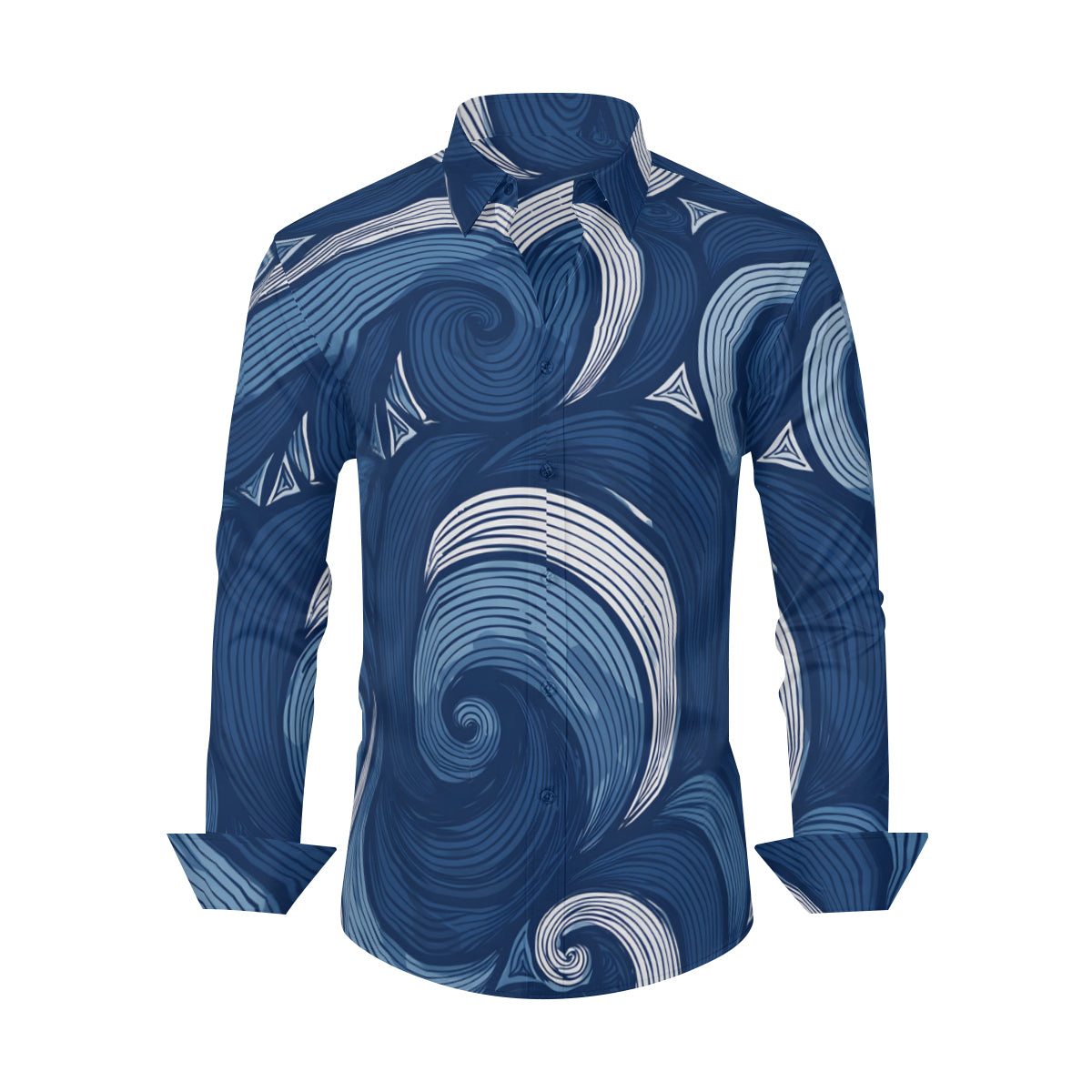 Abstract Denim Classic Long Sleeves Men's Shirt
