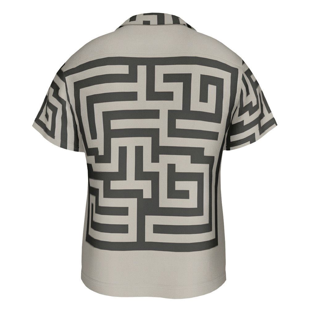 Minimalistic Geometric Short Sleeves Men's Shirt