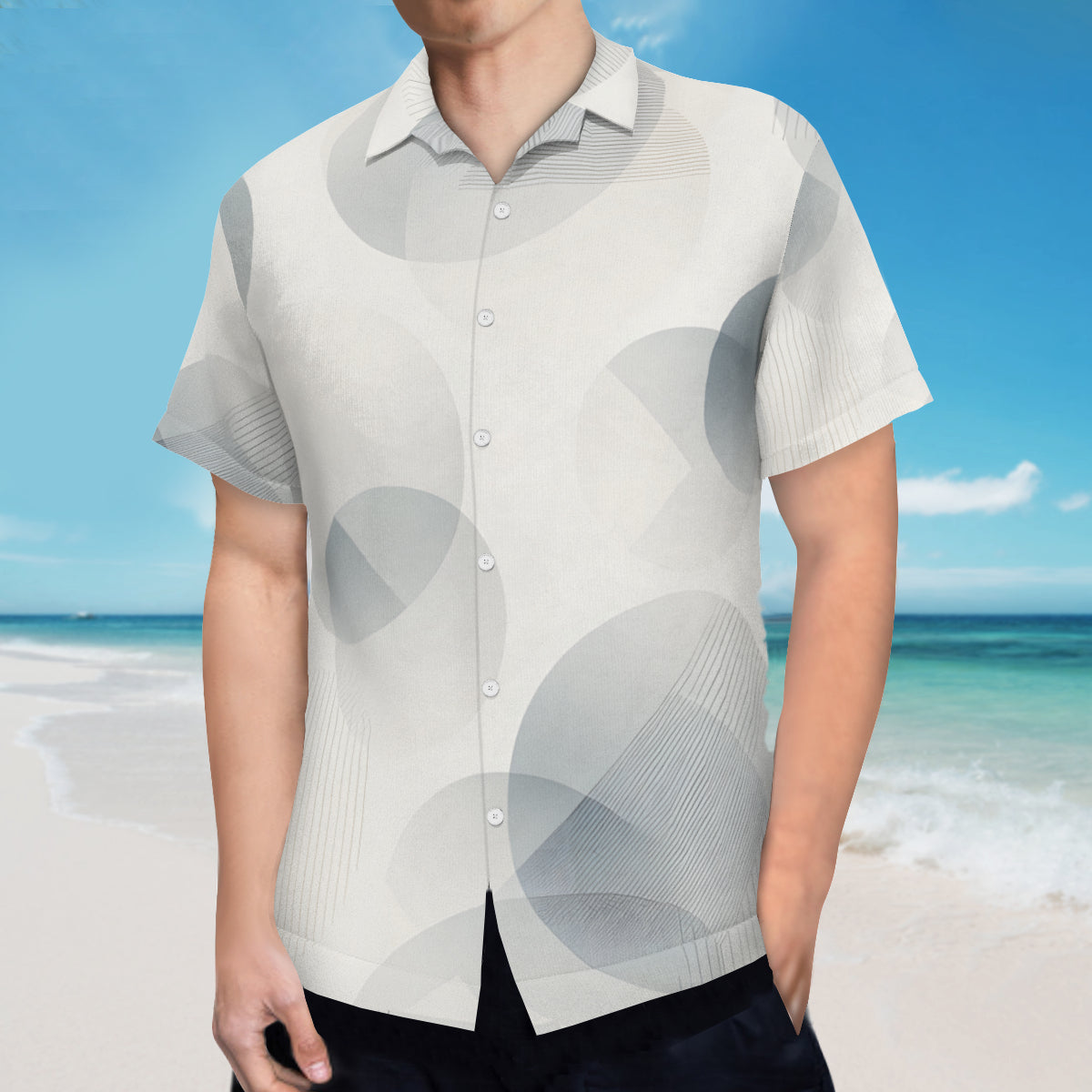 Abstract Design Short Sleeves Men's Shirt