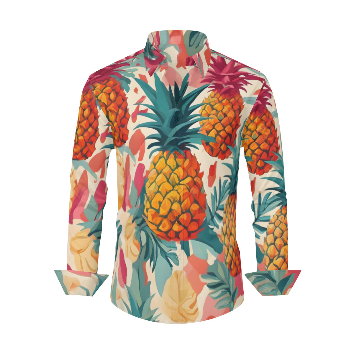Pineapple Men's Classic Long-Sleeved Shirt | Polyester