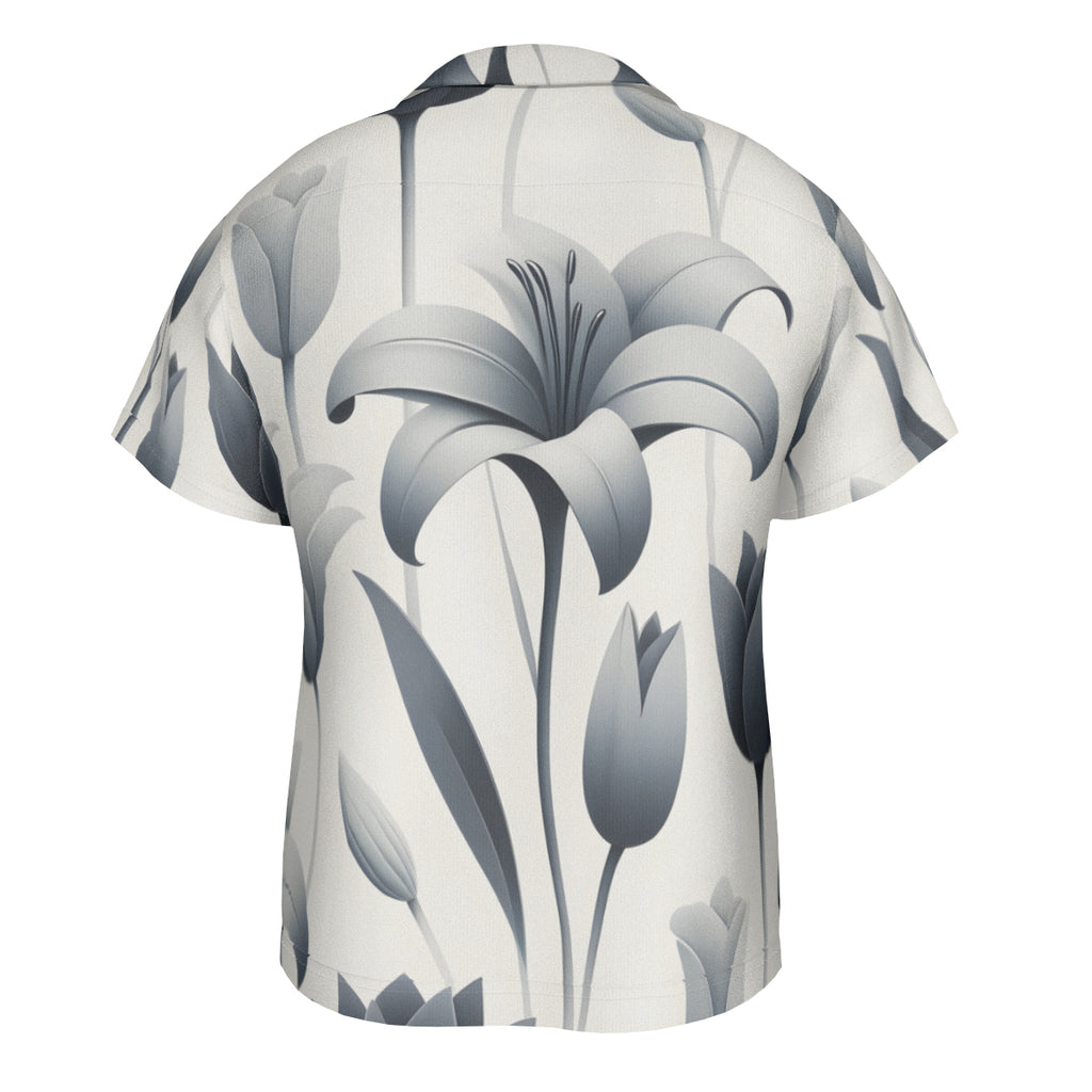 Minimalistic Floral Short Sleeves Men's Shirt