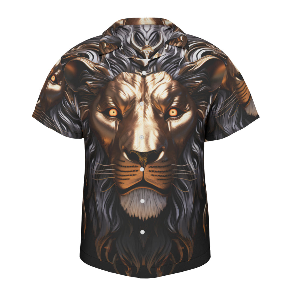 Metallic Lion Short Sleeves Men's Shirt