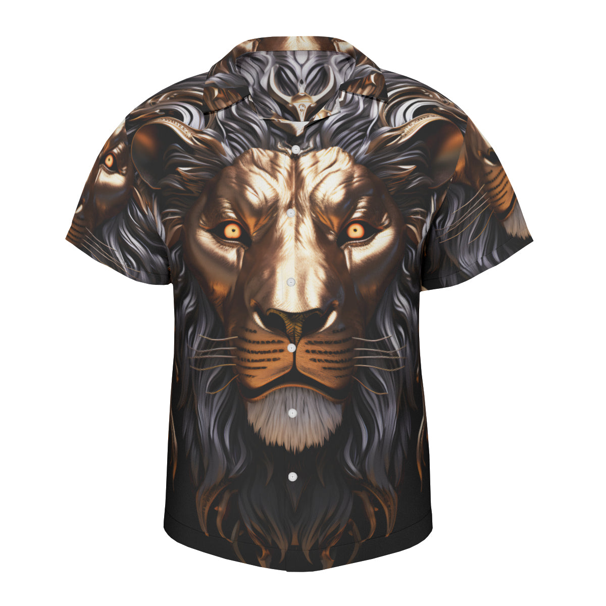 Metallic Lion Short Sleeves Men's Shirt
