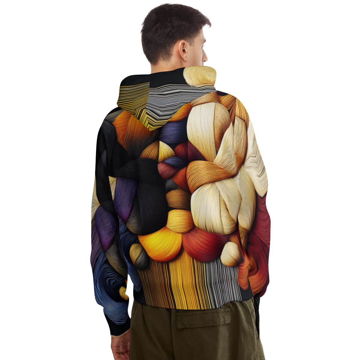 Interwoven Design Men's Adult Hoodie Set (Double-Layer Hood) | Health Fabric