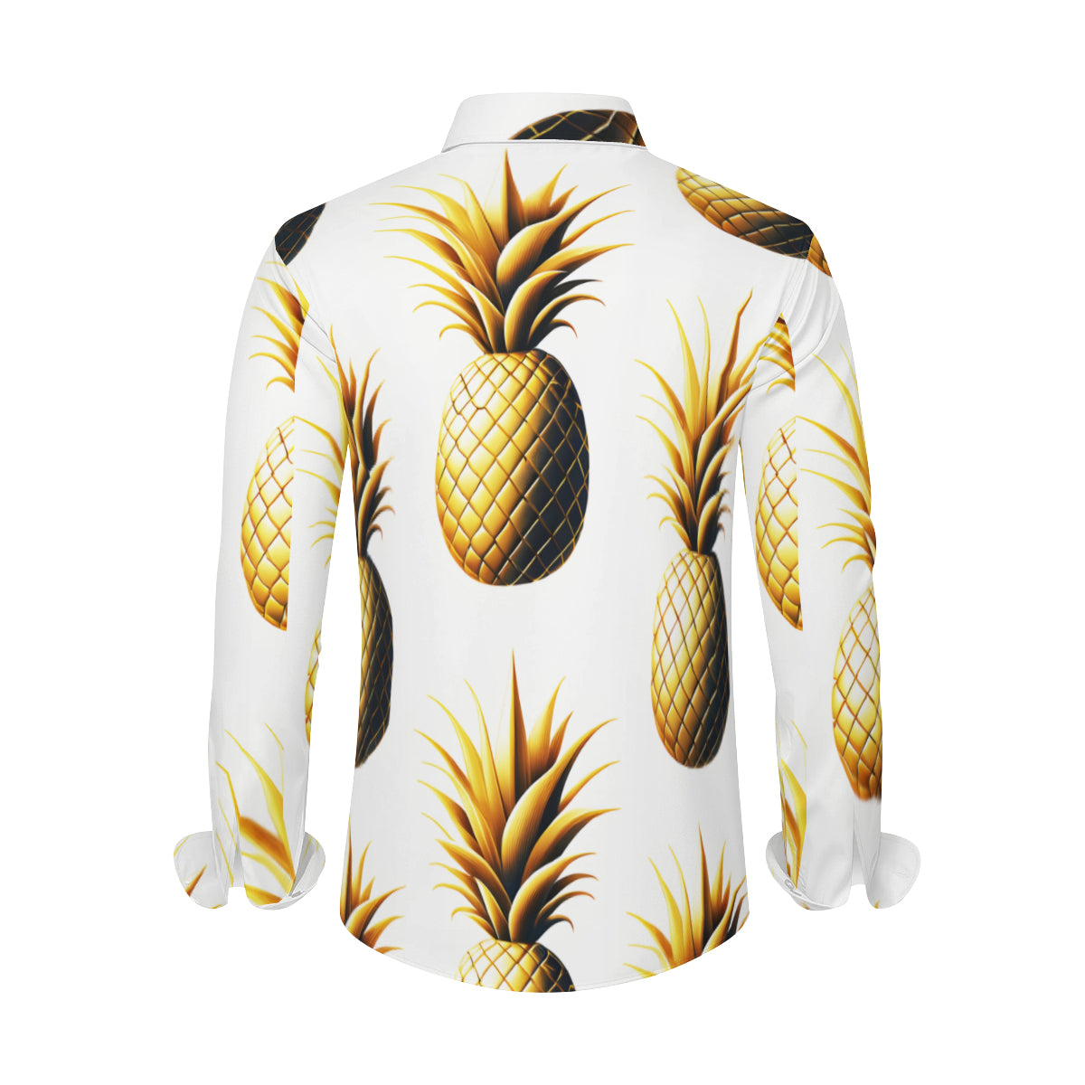 Golden Pineapple Men's Classic Long-Sleeved Shirt | Polyester