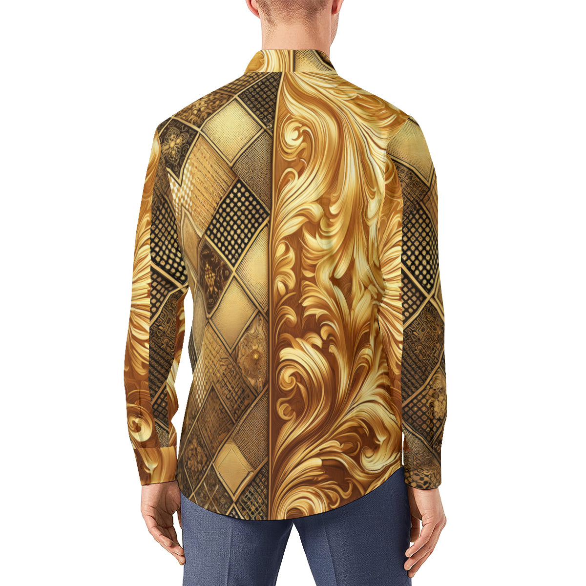 Golden Luxury Long Sleeves Men's Shirt