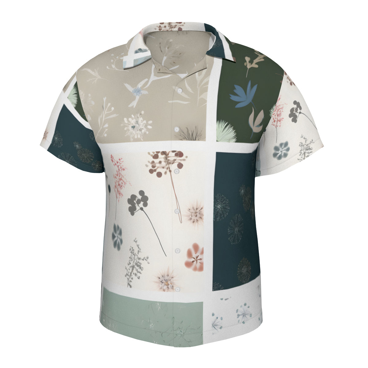 Minimalistic Floral Short Sleeves Men's Shirt