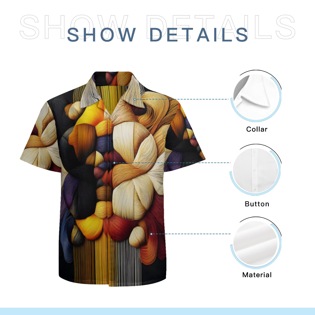 Interwoven Thread Design Short Sleeves Men's Shirt
