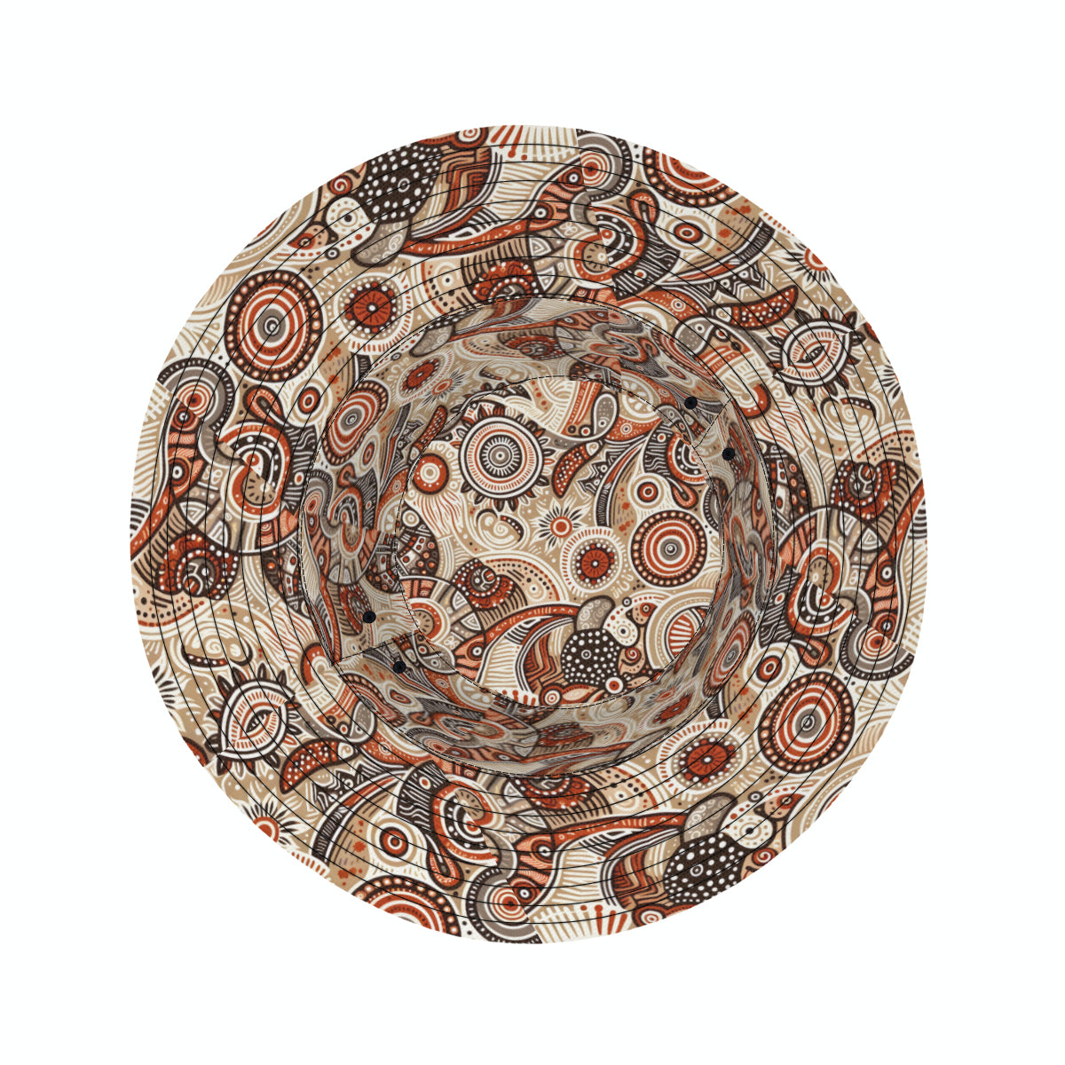 Aboriginal Doodle Pattern Double-Sided Unisex Polyester Bucket Hat