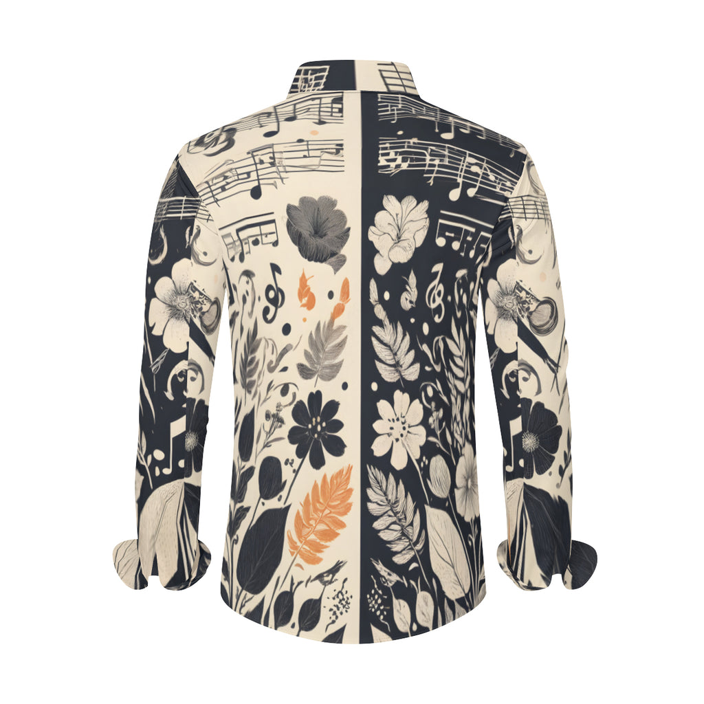 Musical Harmony Men's Classic Long-Sleeved Shirt | Polyester
