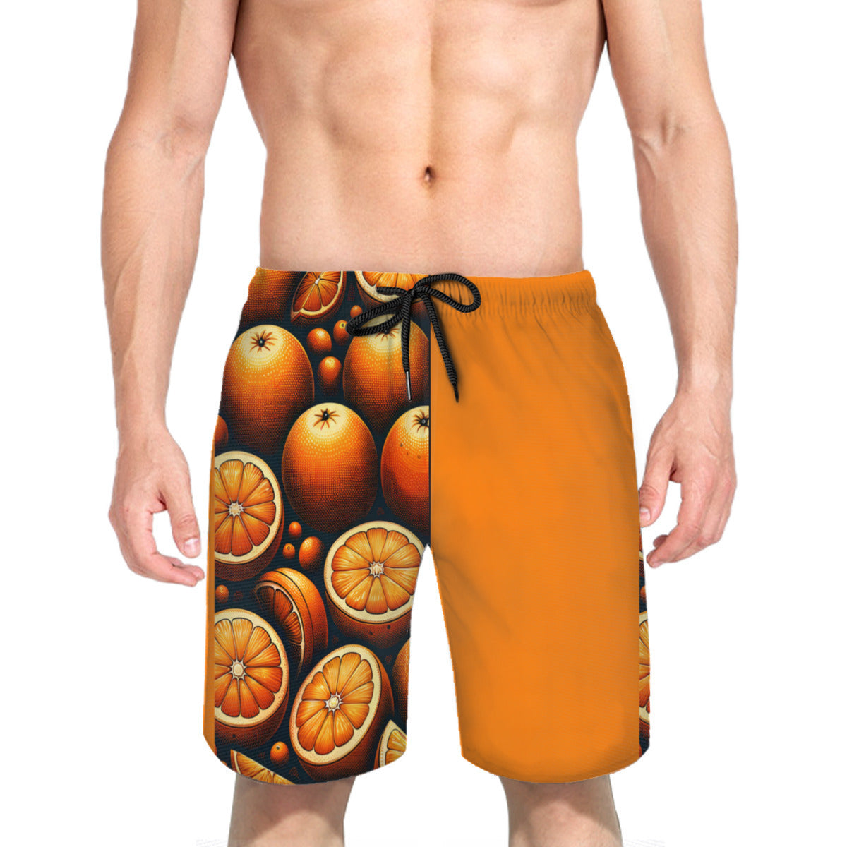 Orange Men's Beach Shorts (Not Mesh Lined) | Polyester