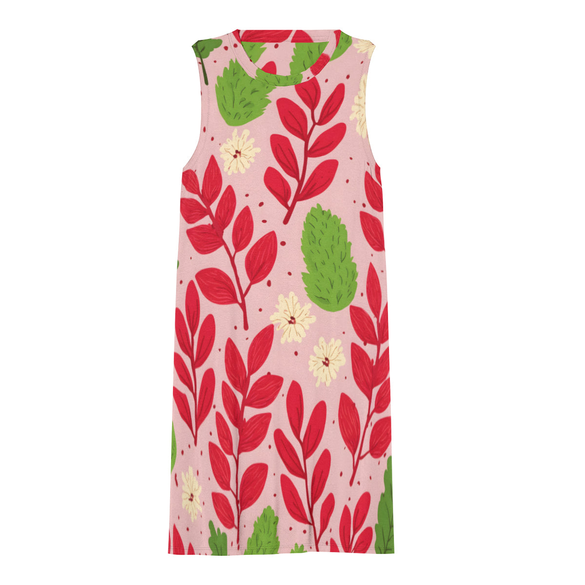 Pink Flowers Women's Casual Dress | Polyester