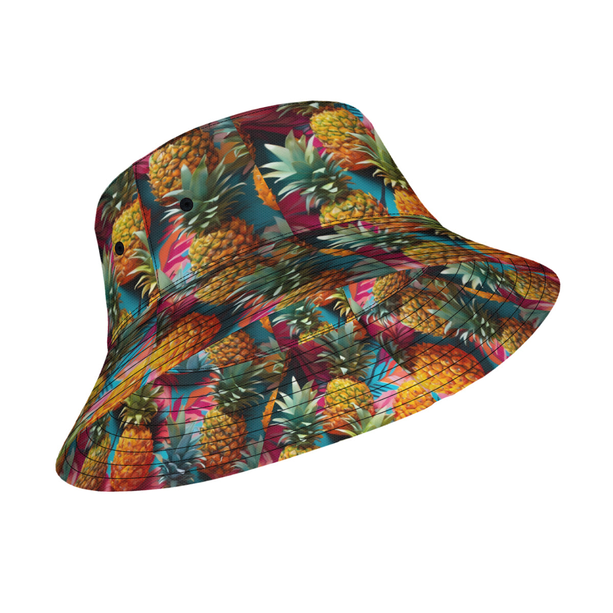 Pineapple Double-Sided Unisex Polyester Bucket Hat