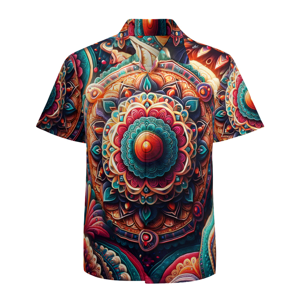 Abstract Bohemian Short Sleeves Men's Shirt