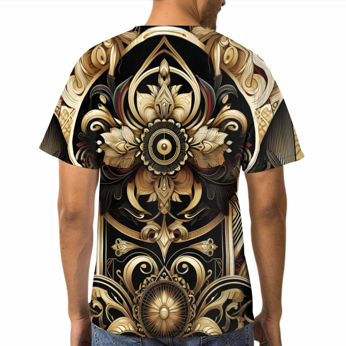Abstract Elegance All-Over Print Men's Short-Sleeved Mesh T-Shirt｜Polyester