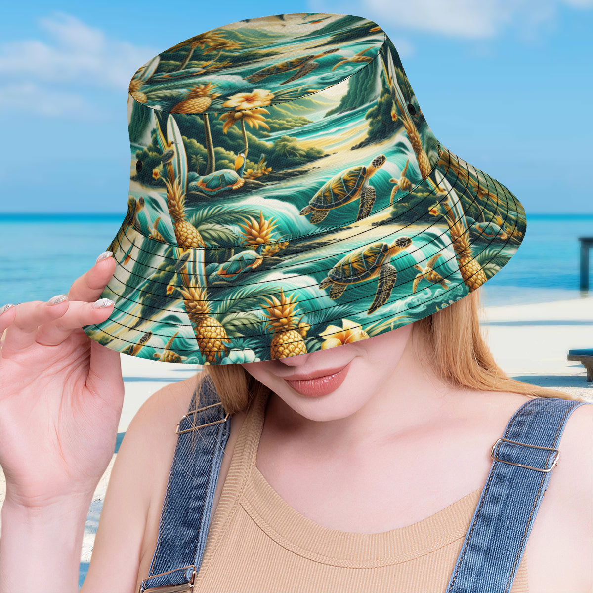 Sea World Double-Sided Unisex Polyester Bucket Hat