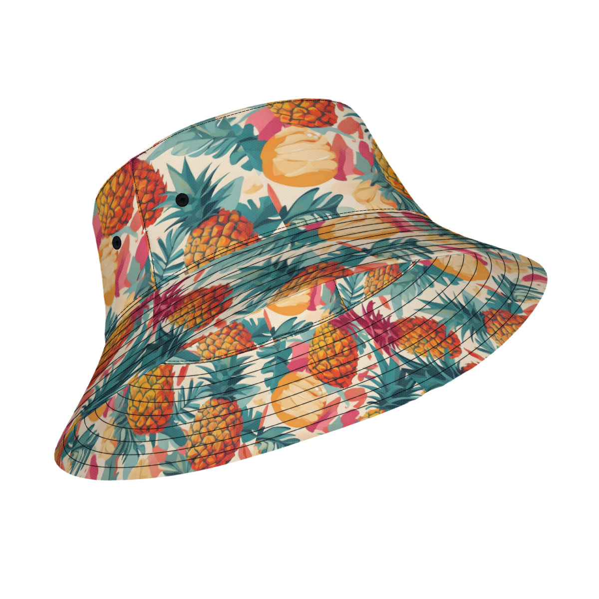 Pineapple Double-Sided Unisex Polyester Bucket Hat