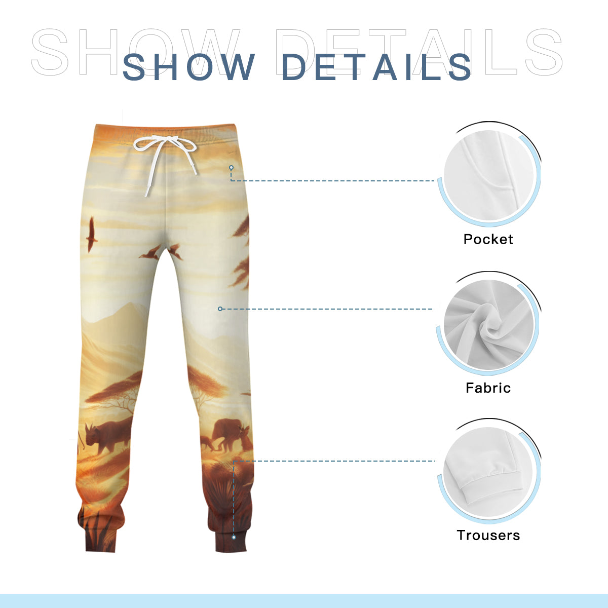 African Sunset Men's Adult Hoodie Set (Double-Layer Hood) | Health Fabric