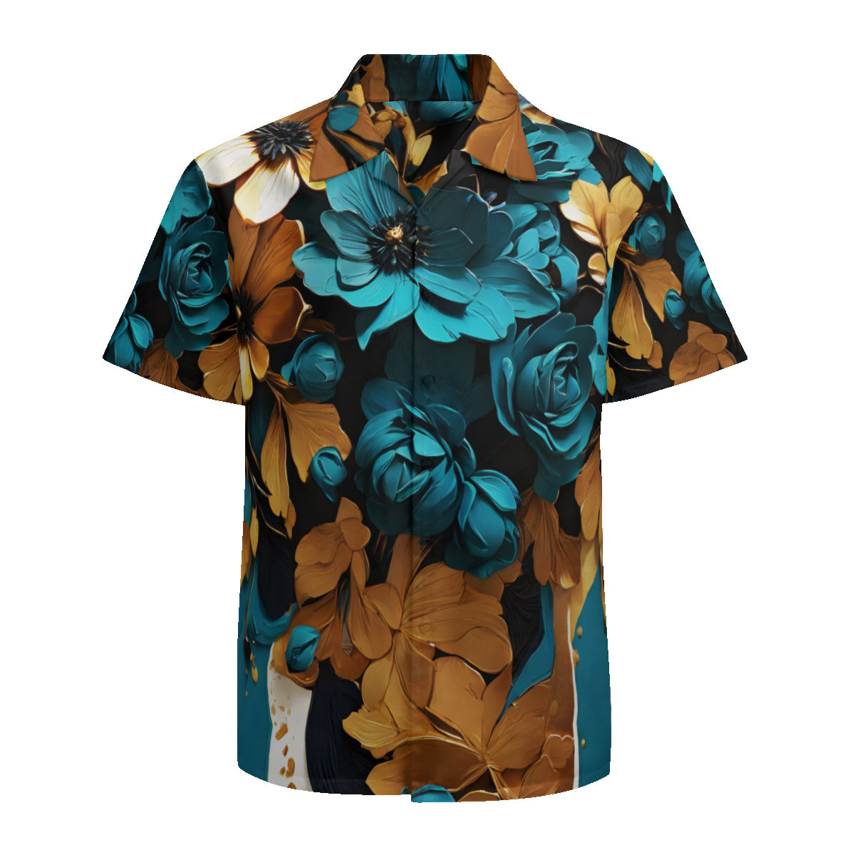 Vibrant Teal Short Sleeves Men's Shirt