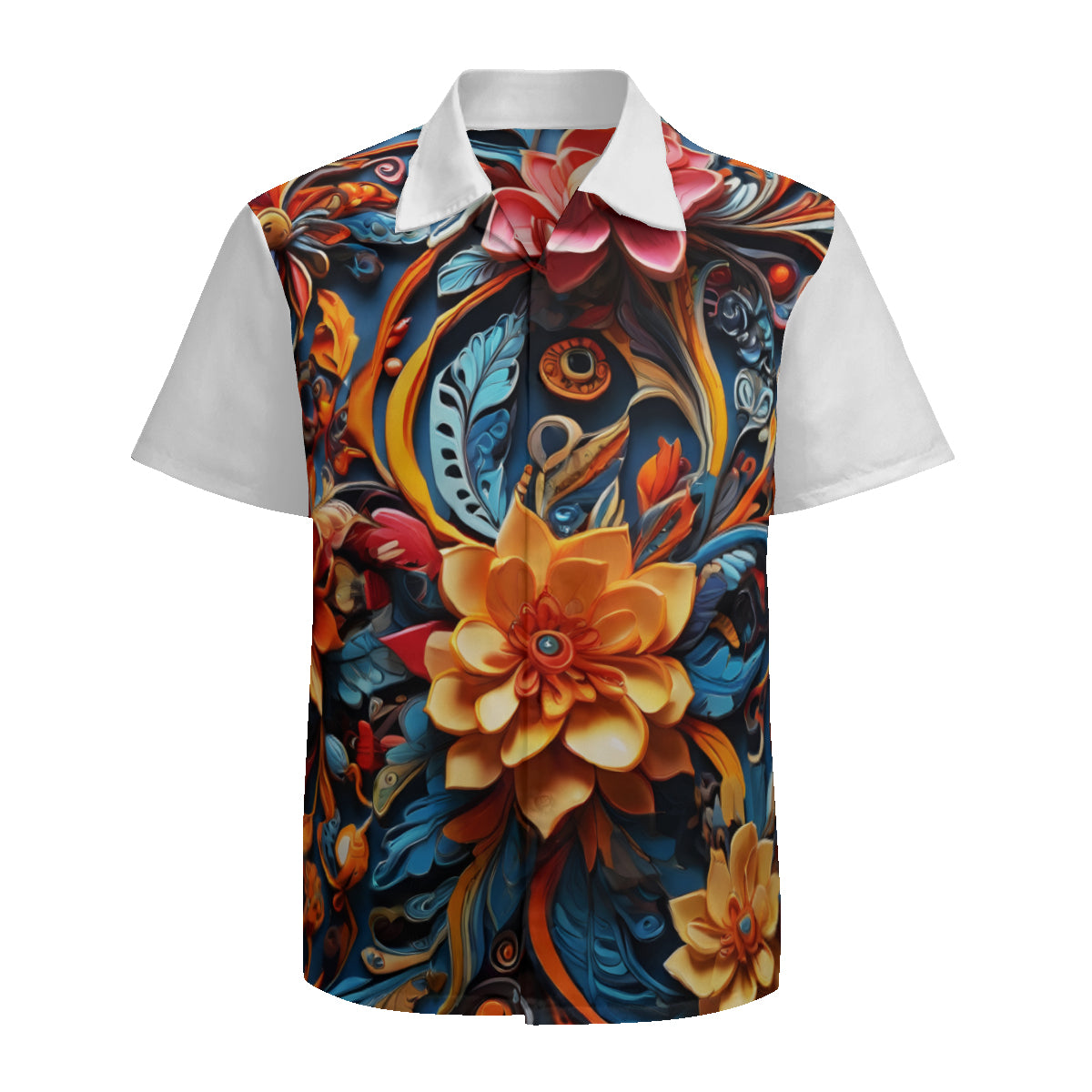 Floral Short Sleeves Men's Shirt