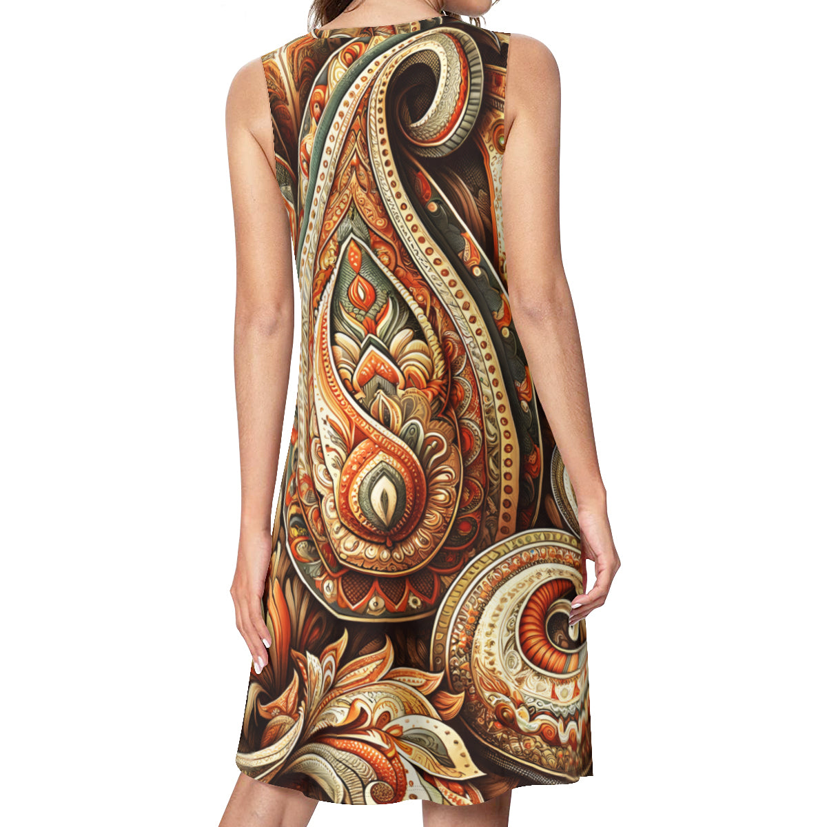 Abstract Bohemian Women's Casual Dress | Polyester