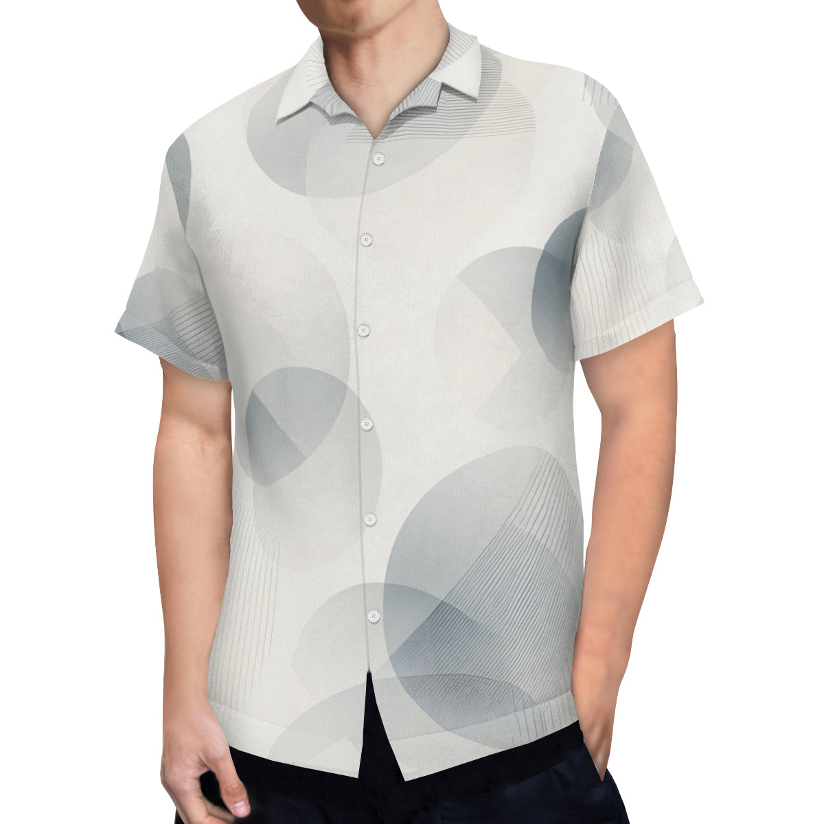 Abstract Design Short Sleeves Men's Shirt