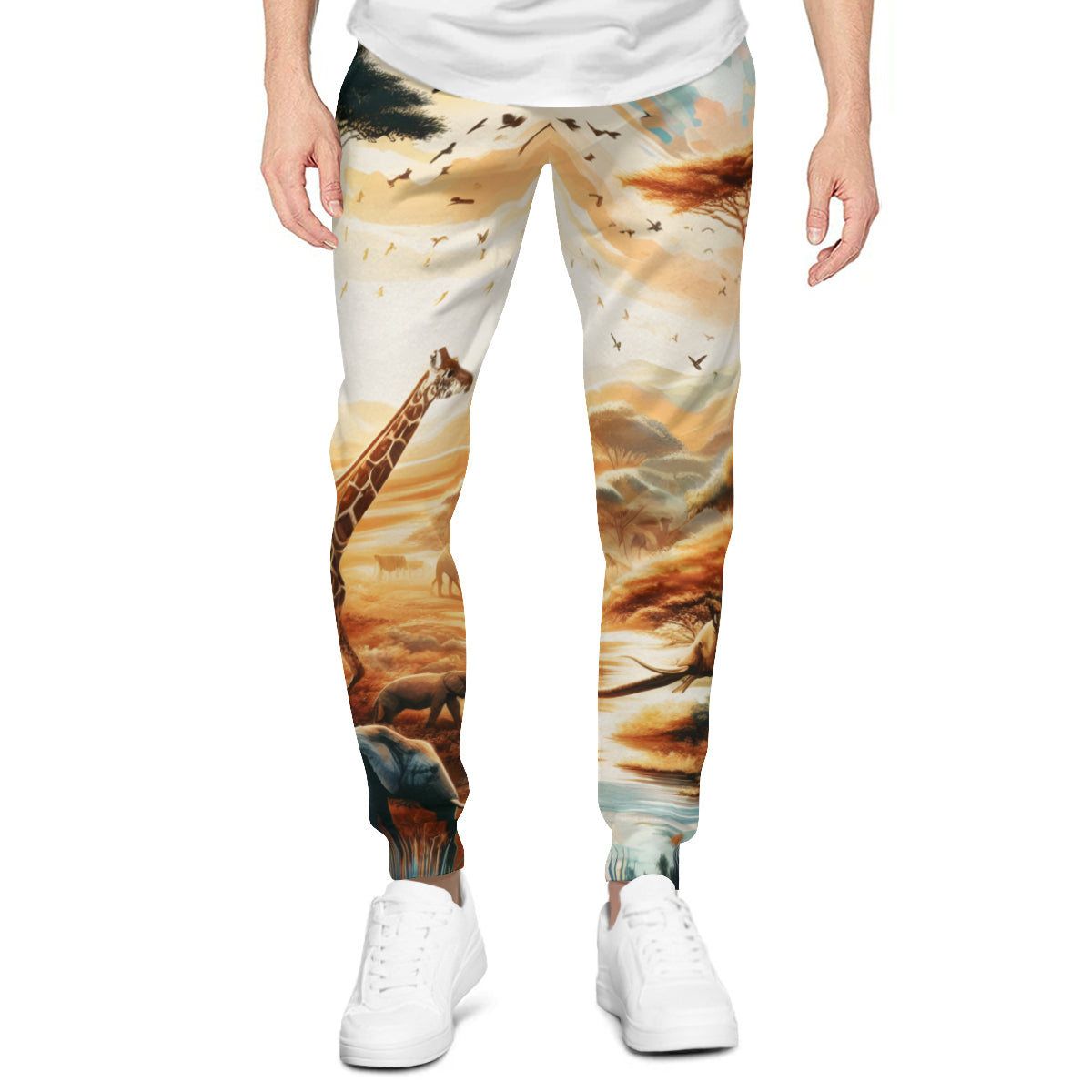 African Sunset Men's Adult Hoodie Set (Double-Layer Hood) | Health Fabric