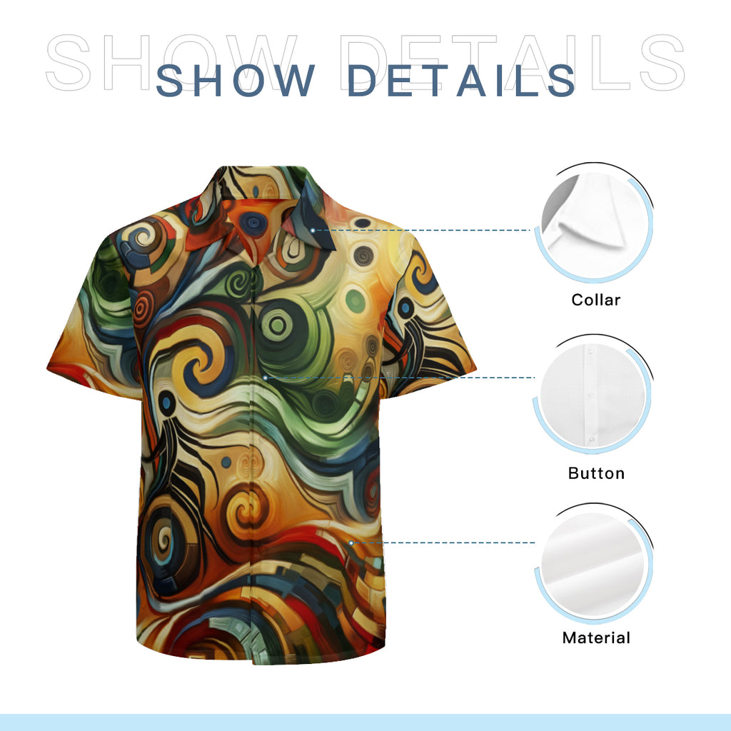 Abstract Swirling Afrocentric Short Sleeves Men's Shirt