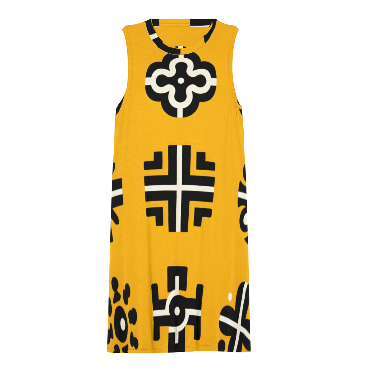 African Motifs Women's Casual Dress | Polyester