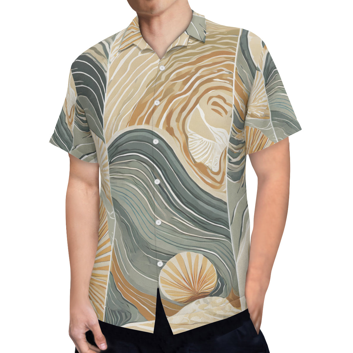 Minimalistic Tropical Short Sleeves Men's Shirt