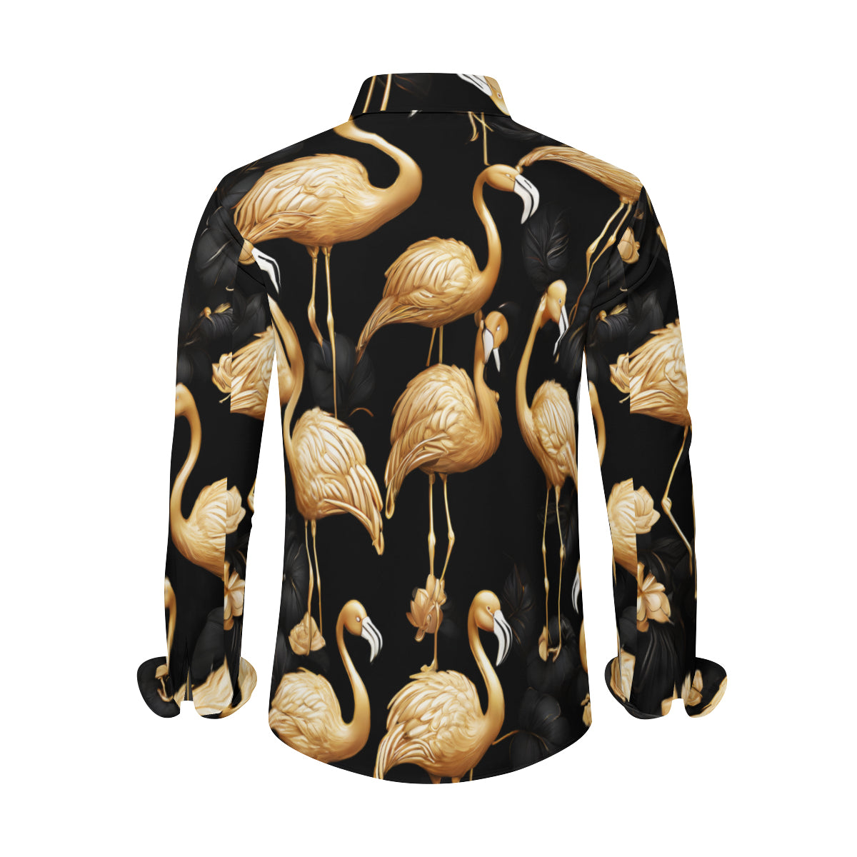 Golden Flamingo Long Sleeves Men's Shirt