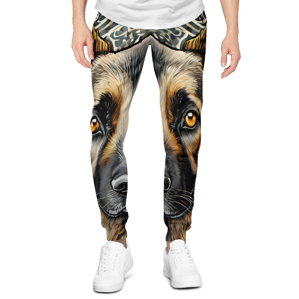 German Shepherd Dog Men's Adult Hoodie Set (Double-Layer Hood) | Health Fabric