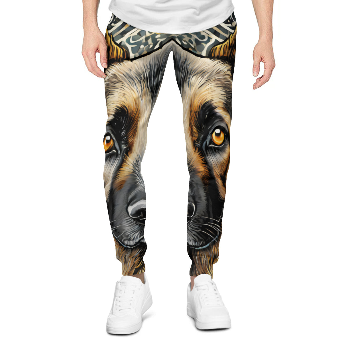German Shepherd Dog Men's Adult Hoodie Set (Double-Layer Hood) | Health Fabric