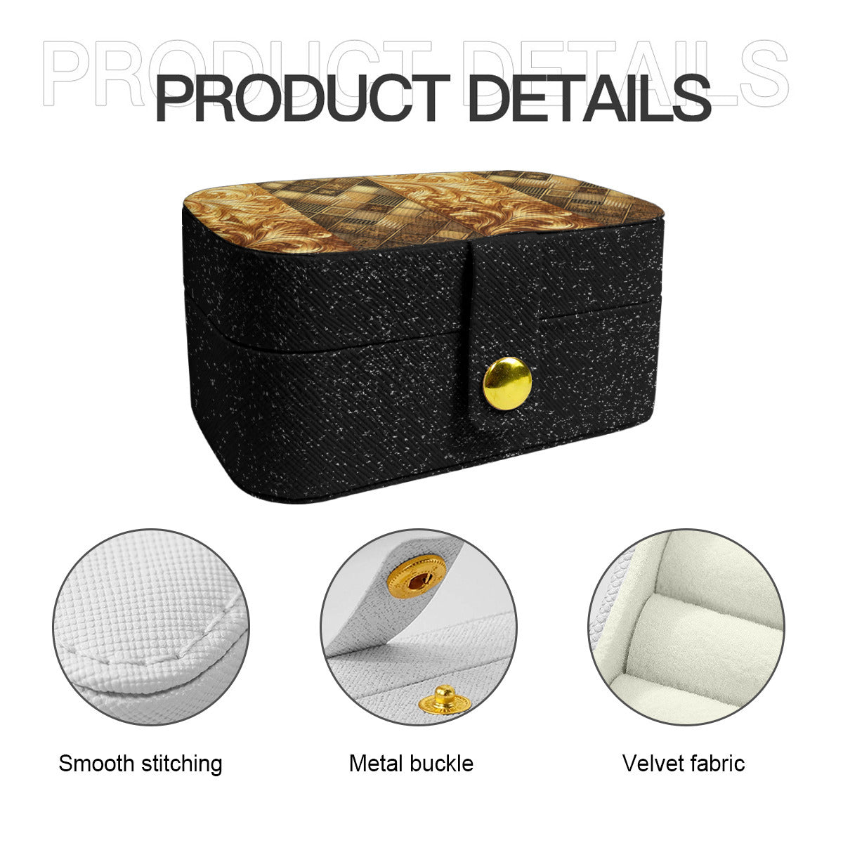 Golden Style Personalized Portable Jewelry Box
