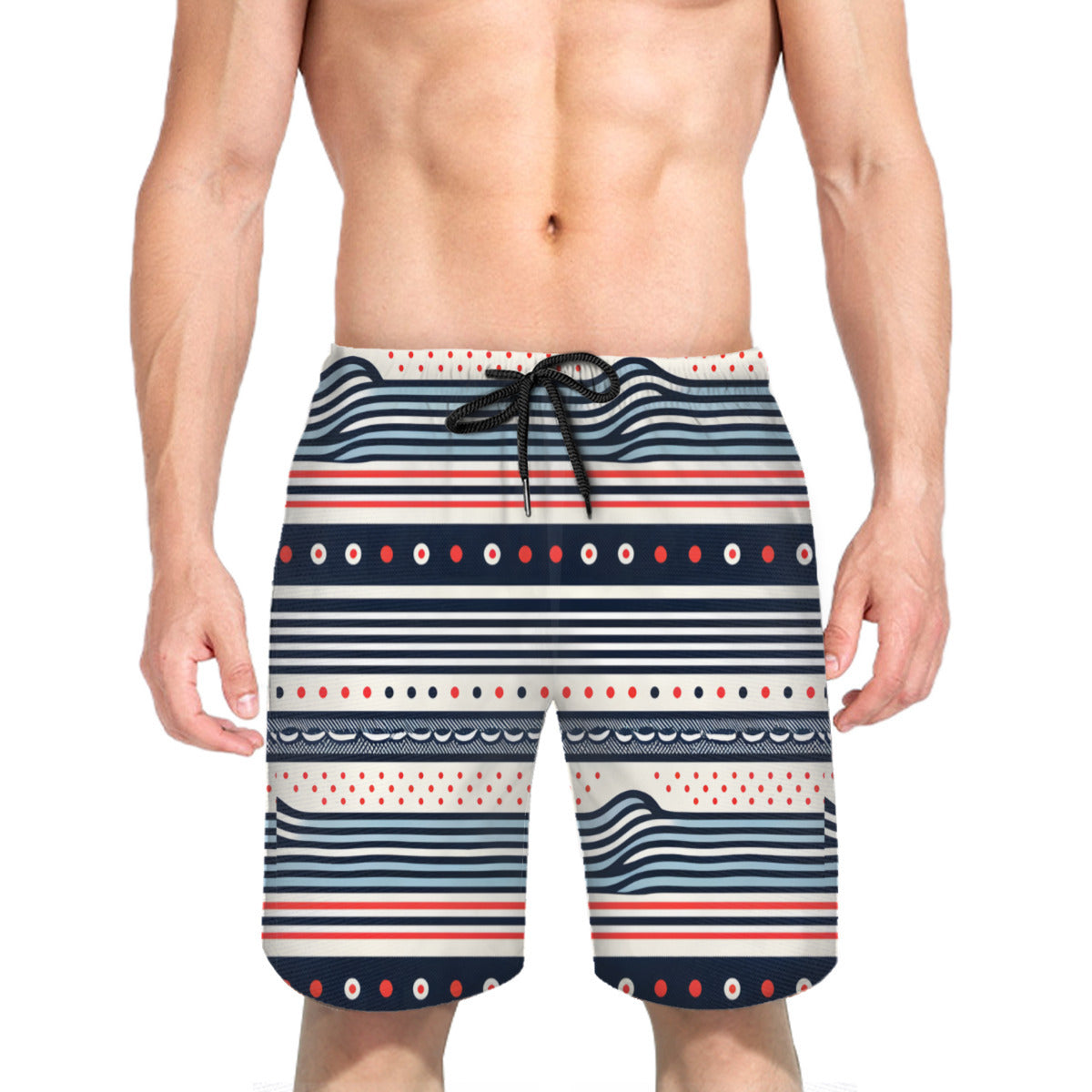Abstract Dotted Men's Beach Shorts (Not Mesh Lined) | Polyester