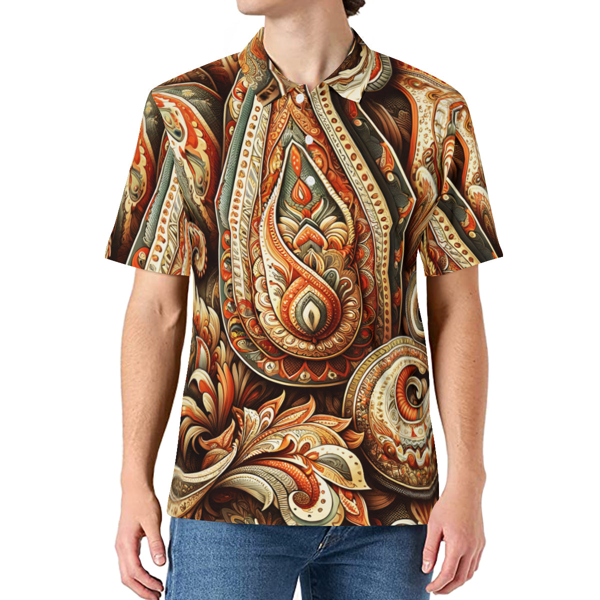 Abstract Men's Premium European Size POLO Shirt | 95% Polyester+5% Spandex