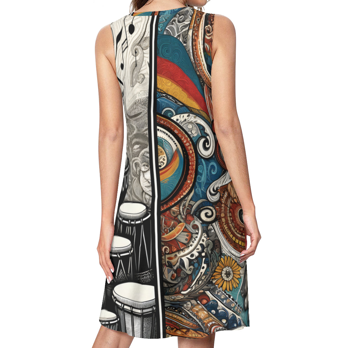 Music Floral Women's Casual Dress | Polyester