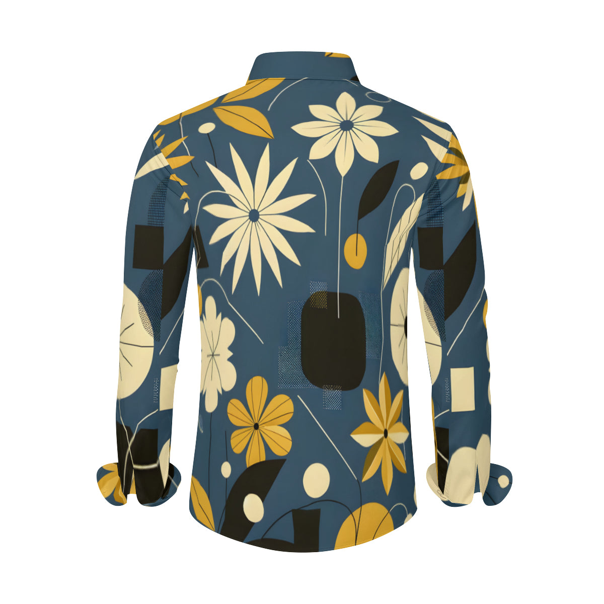 Floral Men's Classic Long-Sleeved Shirt | Polyester