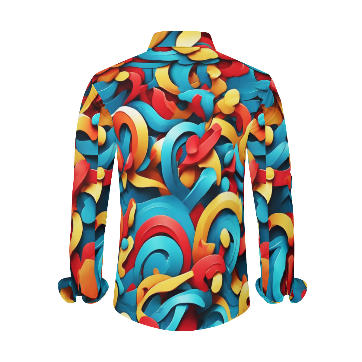 Abstract Men's Classic Long-Sleeved Shirt | Polyester