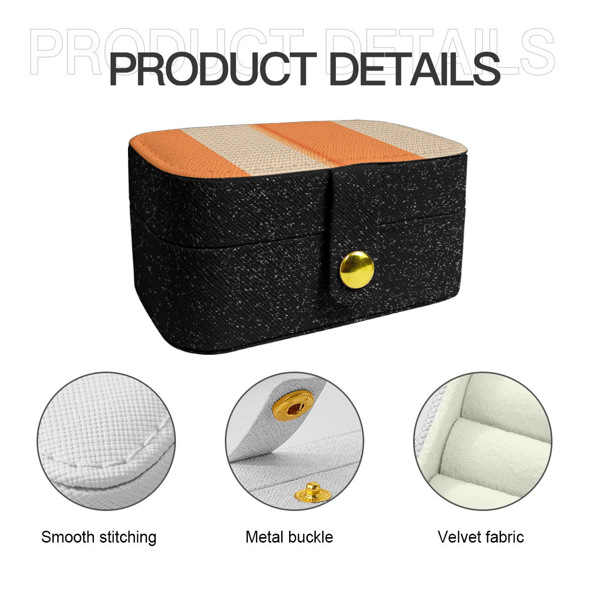 Orange Style Personalized Portable Jewelry Box