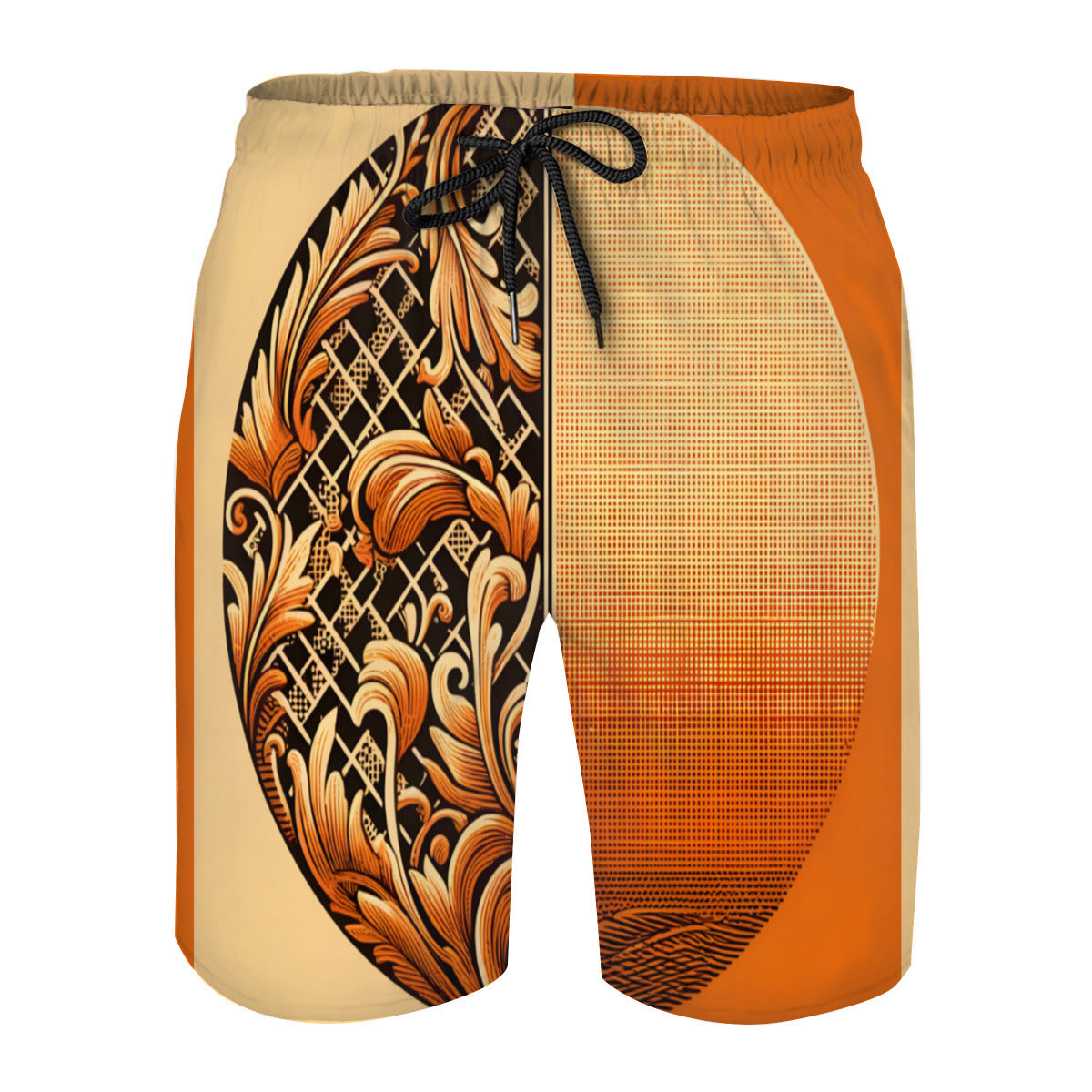 Elegant Orange Men's Beach Shorts (Not Mesh Lined) | Polyester