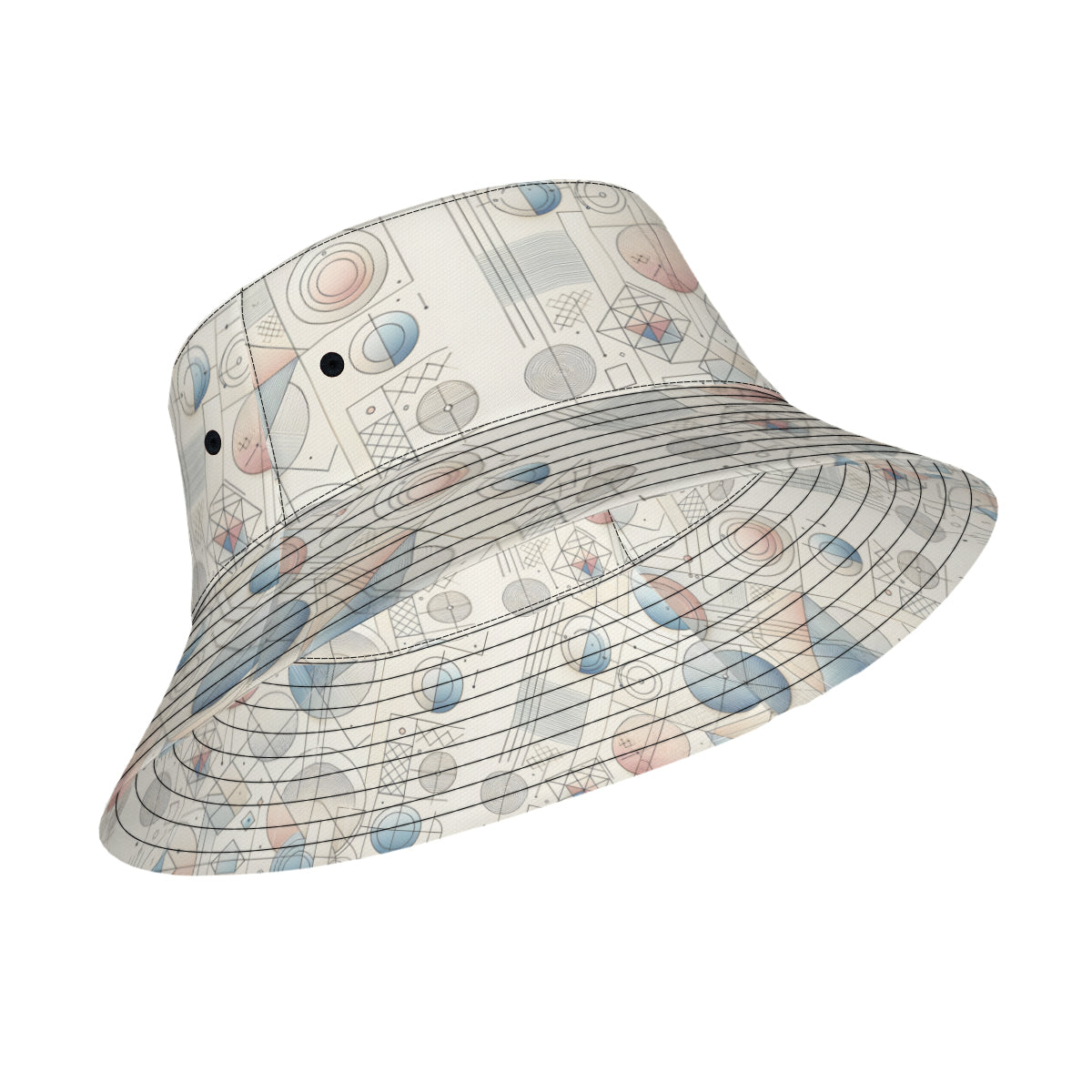 Minimalistic Geometric Shapes Double-Sided Unisex Polyester Bucket Hat