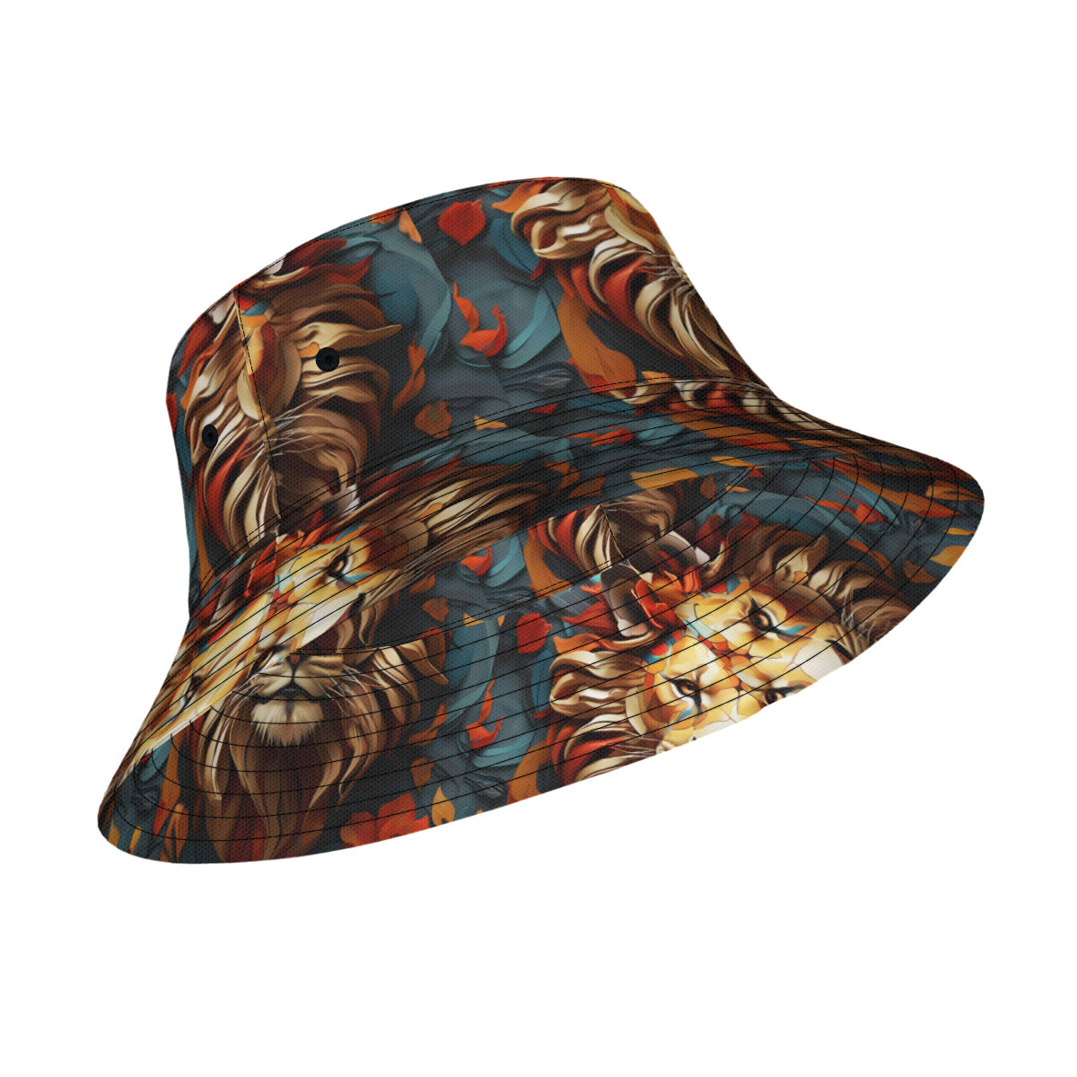 Lion Double-Sided Unisex Polyester Bucket Hat