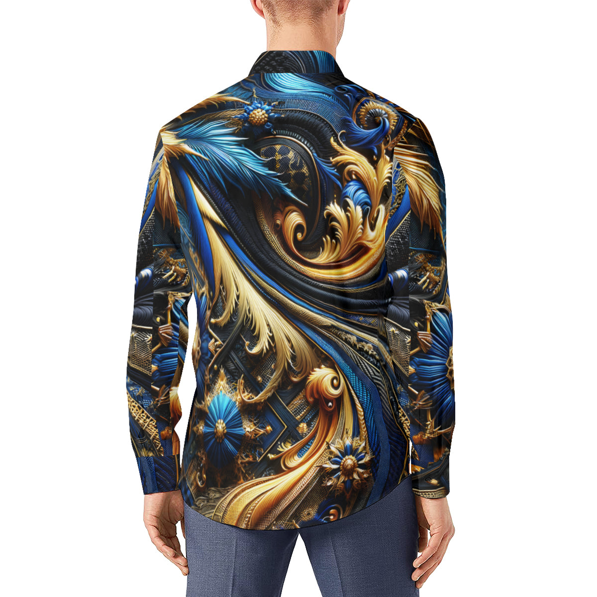 Royal Blue Long Sleeves Men's Shirt