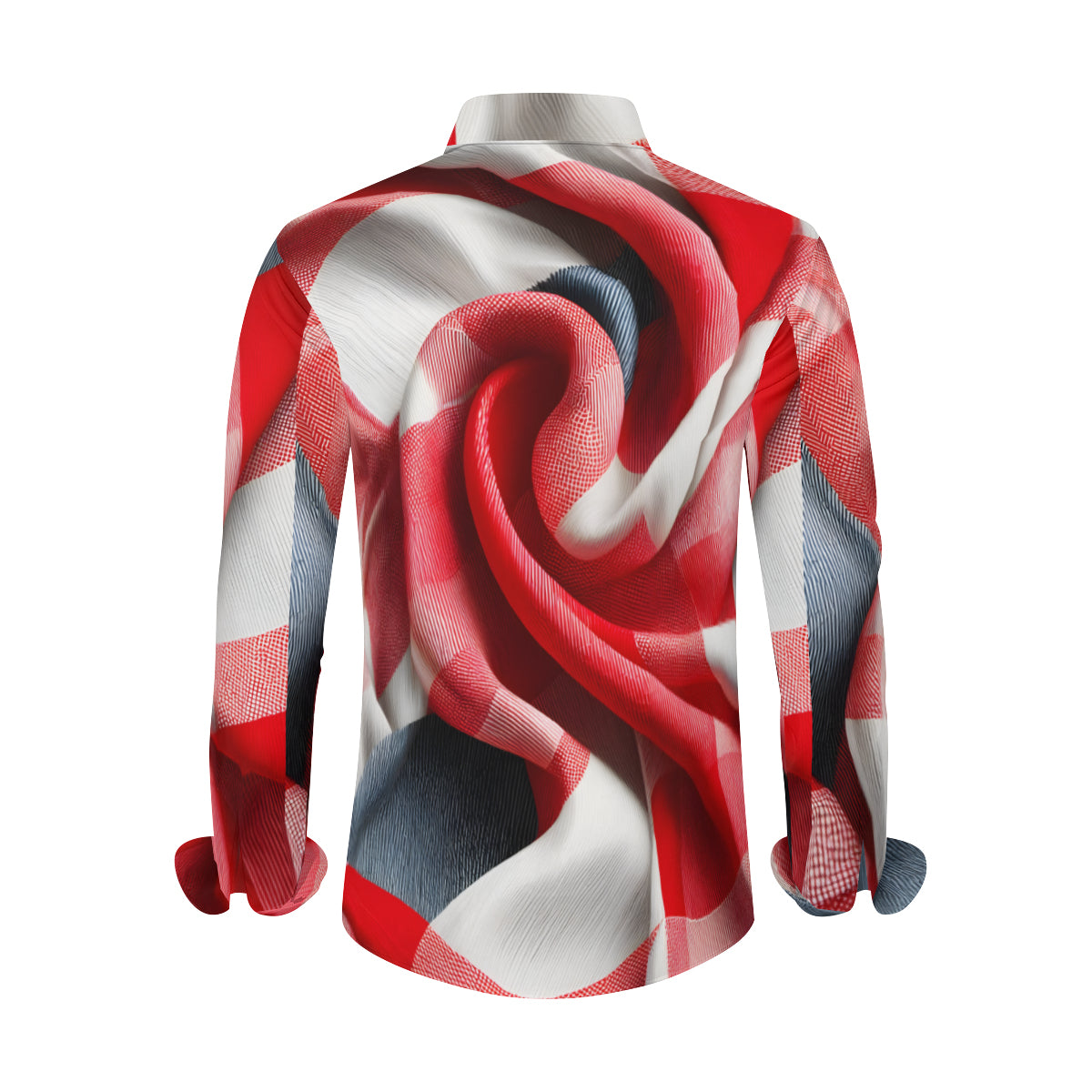 Red And White Gingham Checks Short Sleeves Men's Shirt
